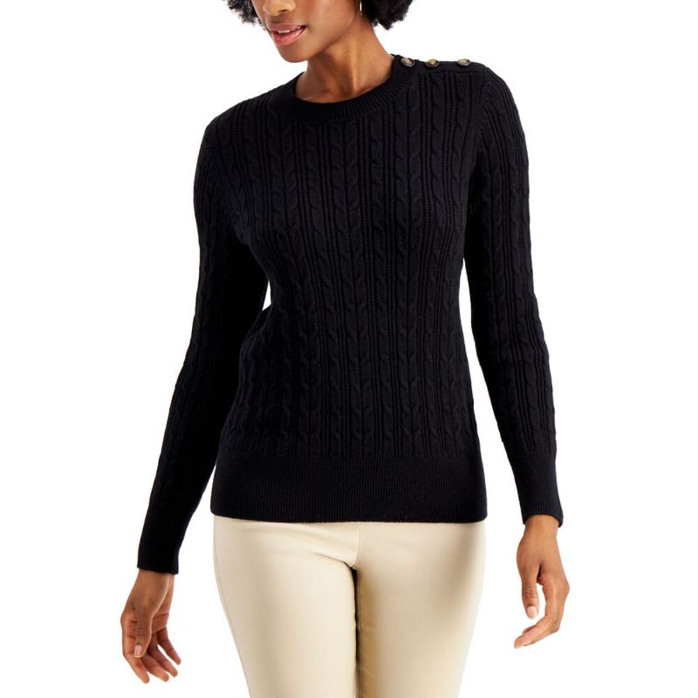 Charter Club Button Shoulder Sweater